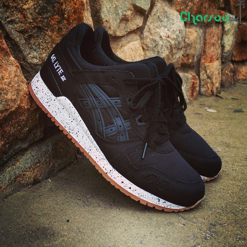 کفش اسیکس ژل لایت مردانه Asics GEL LYTE III All black 2016 کفش اسیکس ژل لایت مردانه Asics GEL LYTE III All black 2016