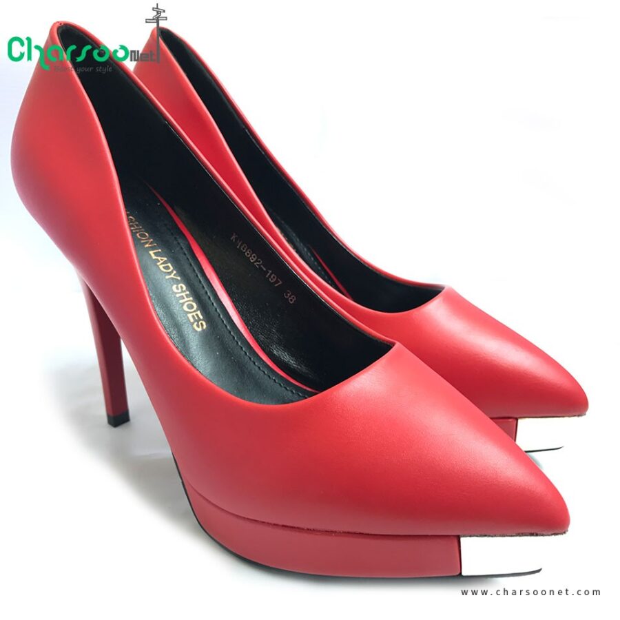 کفش چرم پاشنه بلند زنانه