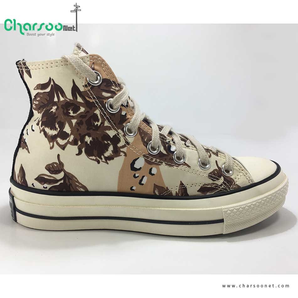 کتانی کانورس طرح گل دار Converse All Star Low Tops Canvas Navy