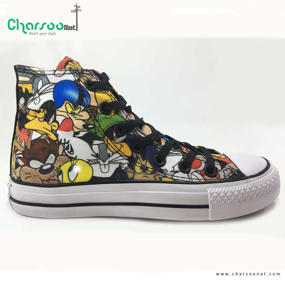 کتانی کانورس فانتزی Converse All Star Low Tops Canvas Stripes