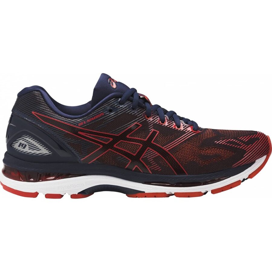 کتانی رانینگ مردانه اسیکس نیمباس Asics Gel Nimbus 19 Blue-red