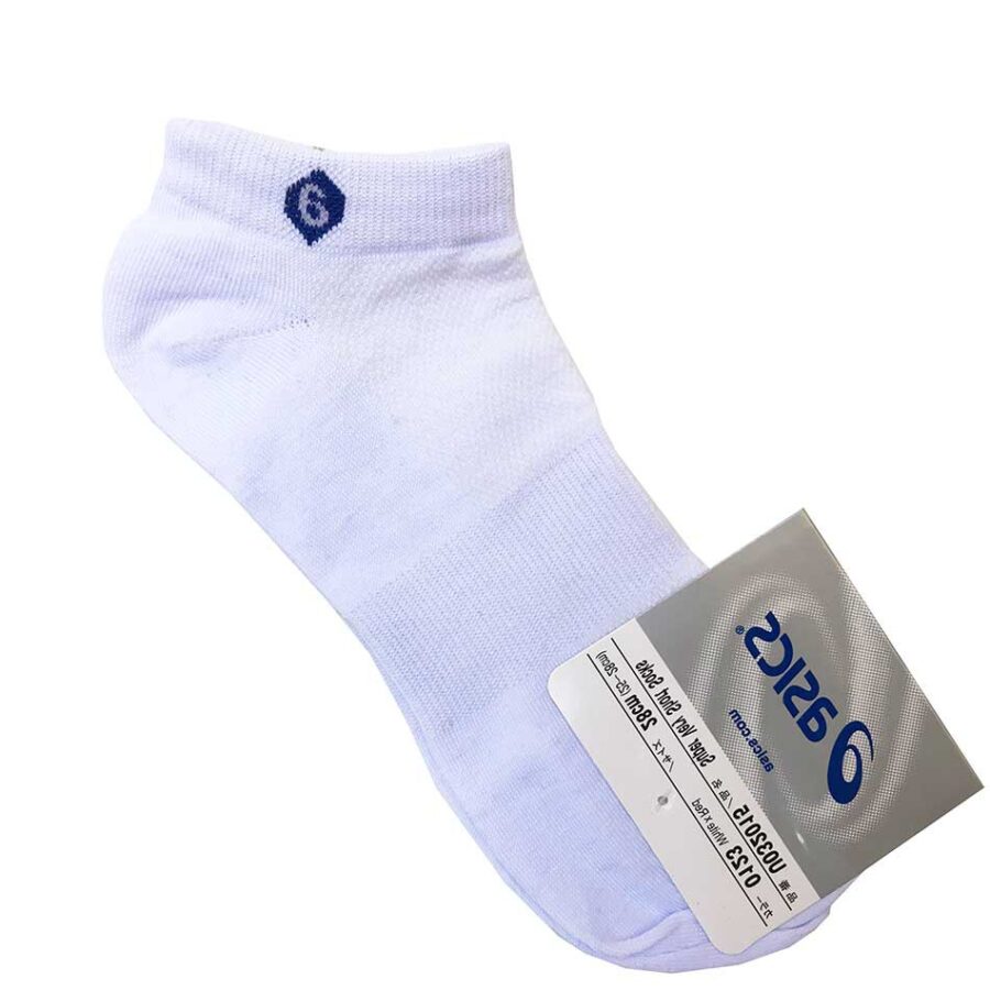 جوراب ورزشی طرح اسیکس سفید مچی