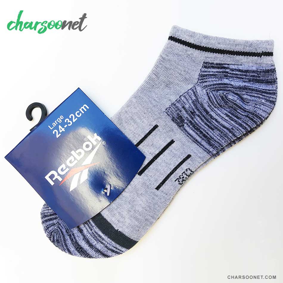 جوراب ورزشی طرح ریباک خاکستری مچی جوراب ورزشی طرح ریباک خاکستری مچی