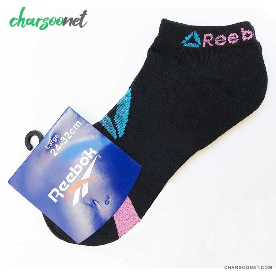 جوراب ورزشی طرح ریباک مشکی مچی