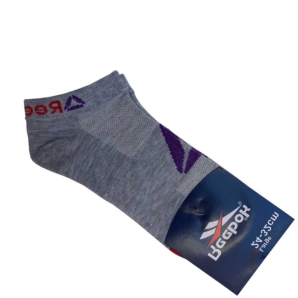 جوراب ورزشی طرح ریباک طوسی مچی جوراب ورزشی طرح ریباک طوسی مچی