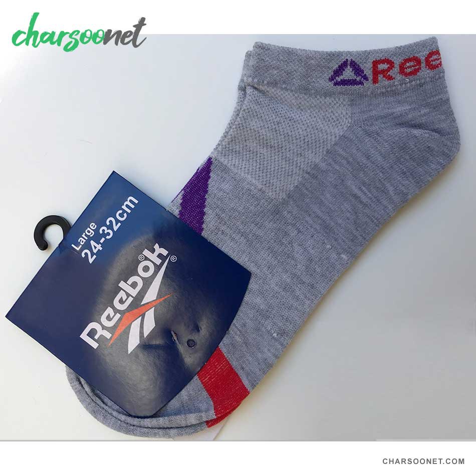 جوراب ورزشی طرح ریباک طوسی مچی جوراب ورزشی طرح ریباک طوسی مچی