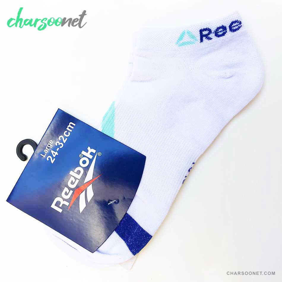 جوراب ورزشی طرح ریباک سفید مچی جوراب ورزشی طرح ریباک سفید مچی