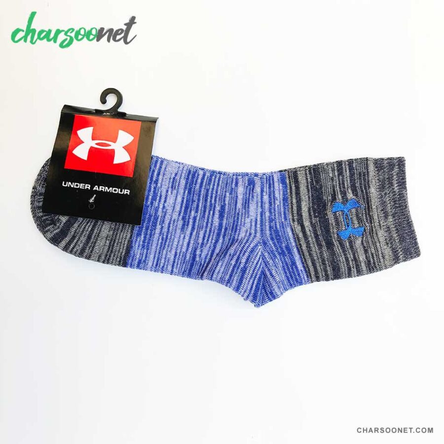 جوراب ورزشی طرح اندرآرمور آبی ساق بلند