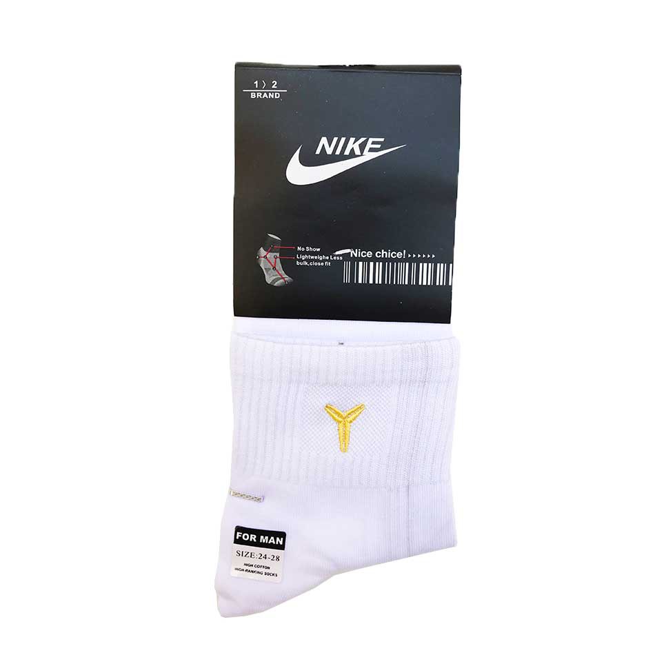 جوراب ورزشی طرح نایک سفید ساق بلند جوراب ورزشی طرح نایک سفید ساق بلند