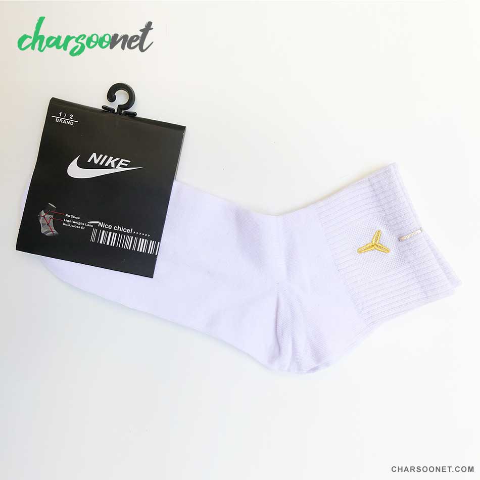 جوراب ورزشی طرح نایک سفید ساق بلند جوراب ورزشی طرح نایک سفید ساق بلند