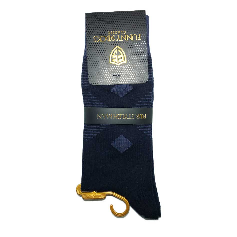 جوراب مردانه ساقدار سرمه ای مدل کلاسیک برند فانی Funny Socks جوراب مردانه ساقدار سرمه ای مدل کلاسیک برند فانی Funny Socks