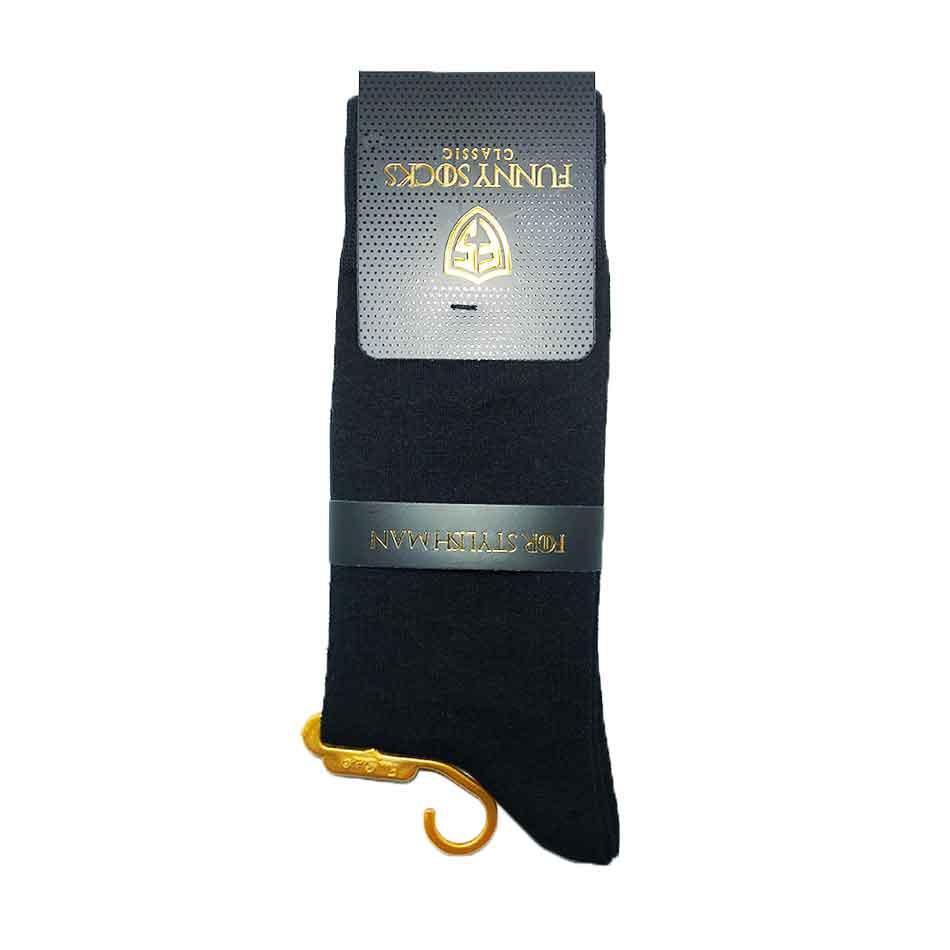 جوراب ساقدار مردانه مشکی مدل کلاسیک فانی Funny Socks جوراب ساقدار مردانه مشکی مدل کلاسیک فانی Funny Socks