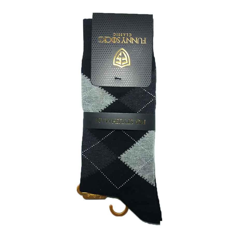 جوراب ساقدار مردانه مشکی مدل کلاسیک فانی Funny Socks جوراب ساقدار مردانه مشکی مدل کلاسیک فانی Funny Socks