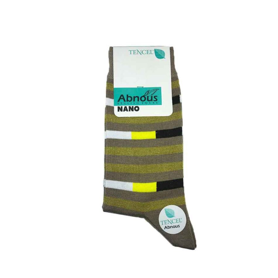 جوراب ساقدار مردانه راه راه آبنوس Abnous رنگ ترکیبی