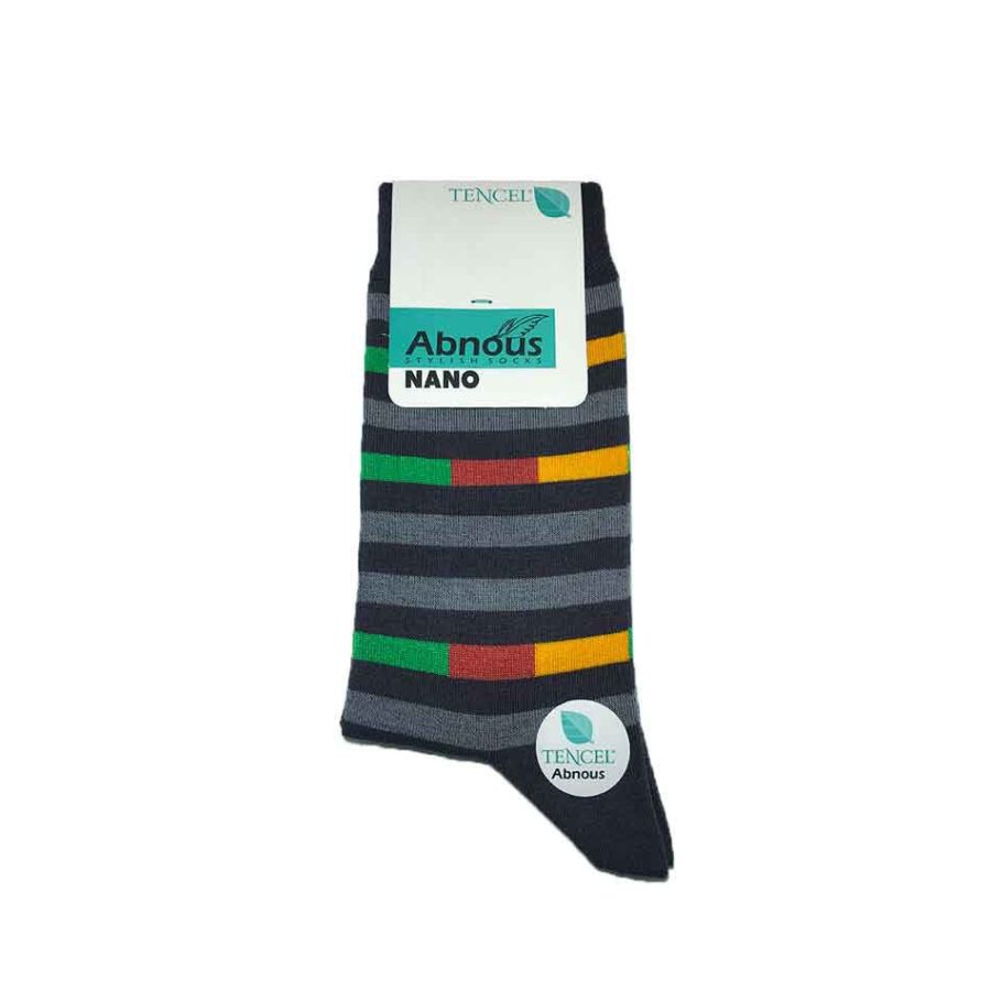 جوراب ساقدار پسرانه راه راه آبنوس Abnous رنگ ترکیبی