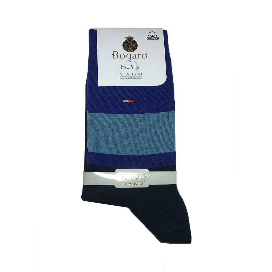 جوراب طرح دار مردانه ساقدار بوگارو رنگ آبی جوراب طرح دار مردانه ساقدار بوگارو رنگ آبی