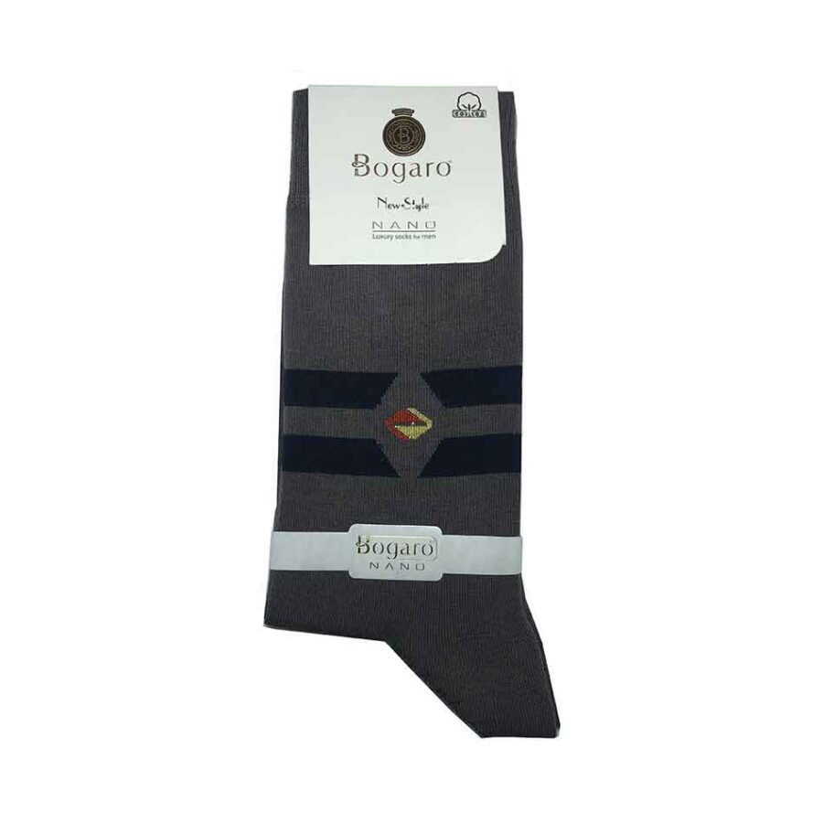 جوراب مردانه بوگارو Bogaro رنگ طوسی