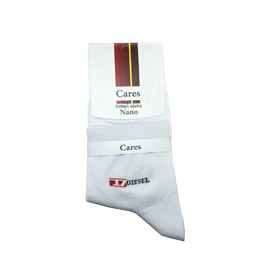 جوراب مردانه نیم ساق سفیدکارس طرح دیزل Cares Diesel رنگ سفید جوراب مردانه نیم ساق سفیدکارس طرح دیزل Cares Diesel رنگ سفید