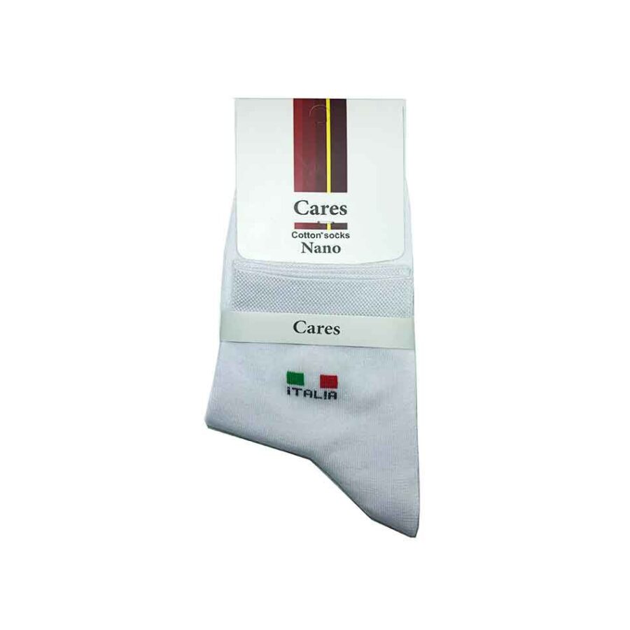 جوراب مردانه کارس طرح ایتالیا Cares Italia رنگ سفید