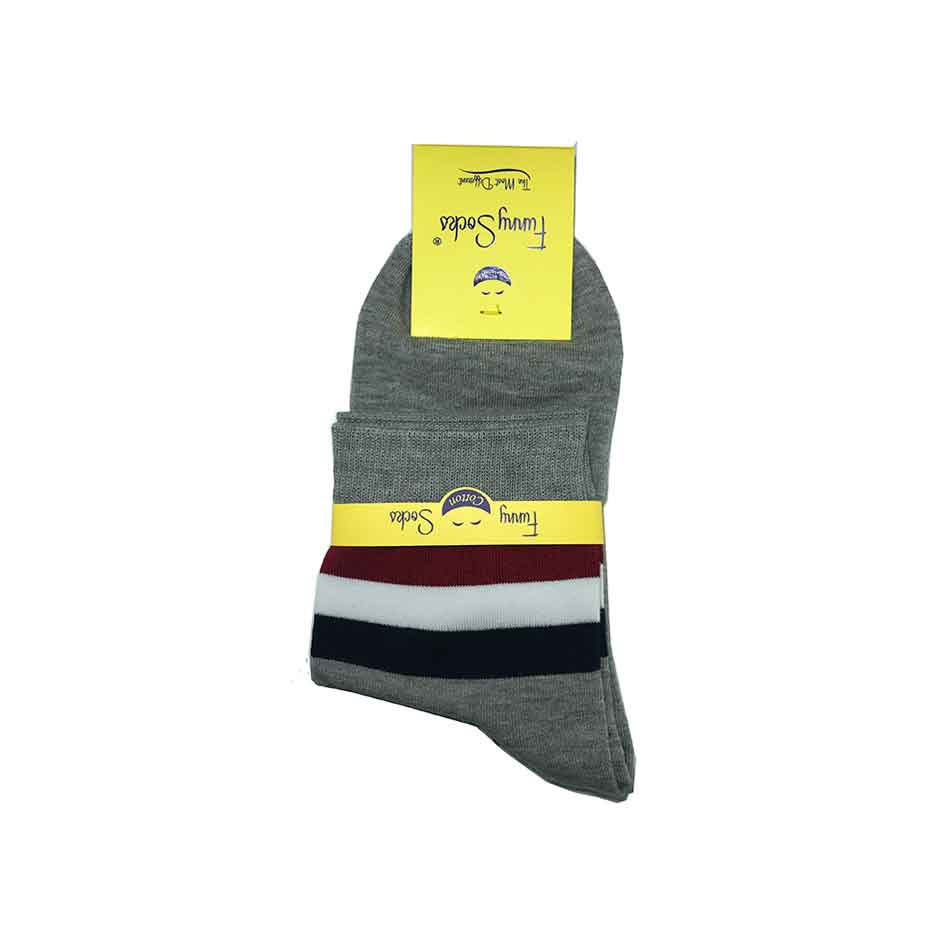 جوراب مردانه نیم ساق Funny Socks رنگ طوسی جوراب مردانه نیم ساق Funny Socks رنگ طوسی