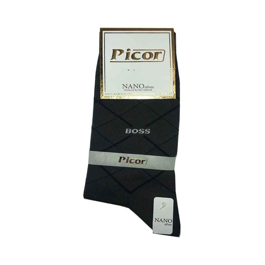 جوراب ساقدار مردانه نخی Picor رنگ خاکستری
