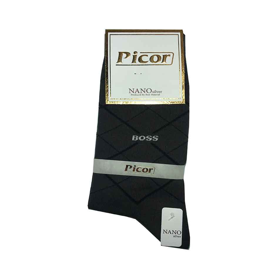 جوراب ساقدار مردانه نخی Picor رنگ خاکستری جوراب ساقدار مردانه نخی Picor رنگ خاکستری