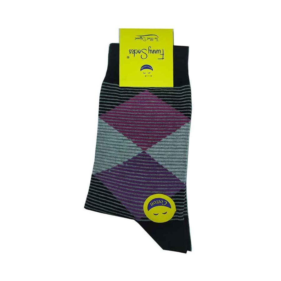 جوراب پسرانه ساقدار راه راه فانی Funny Socks