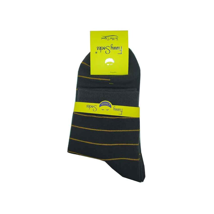 جوراب نیم ساق پسرانه راه راه قهوه ای فانی Funny Socks