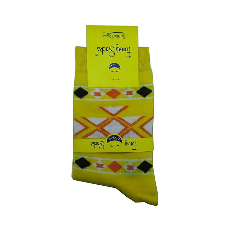جوراب زرد دخترانه فانی ساکس طرحدار