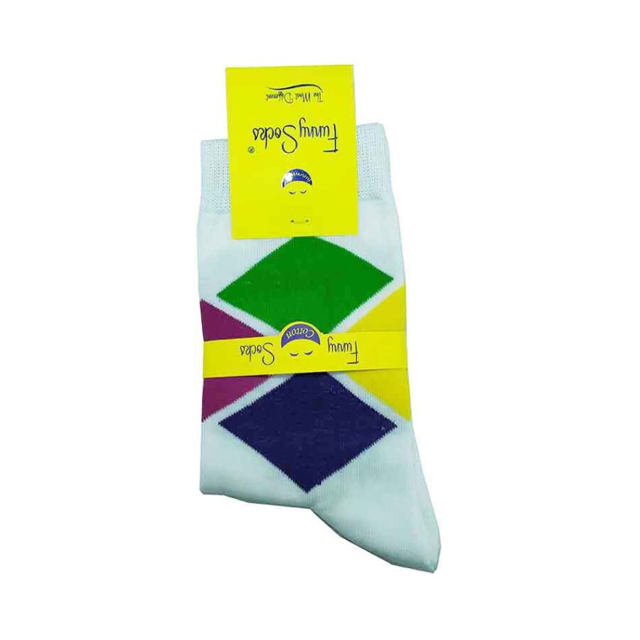 جوراب دخترانه کلاسیک طرح خشت برند فانی ساکس Funny socks