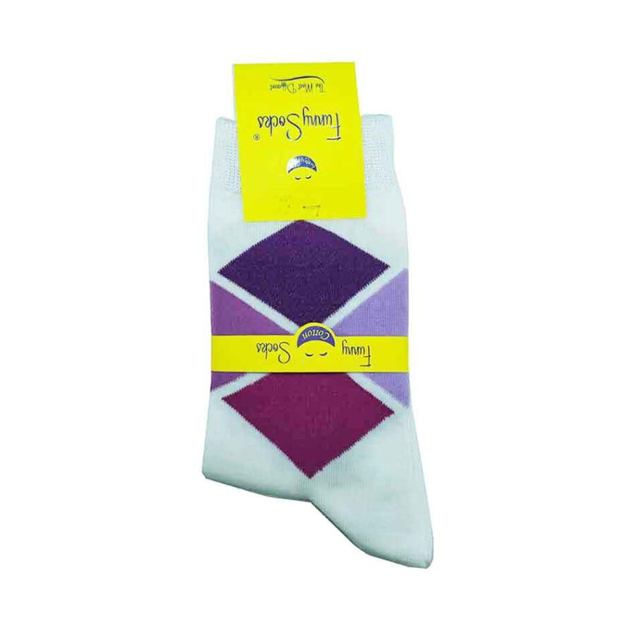 جوراب فانی ساکس دخترانه سفید با طرح کلاسیک