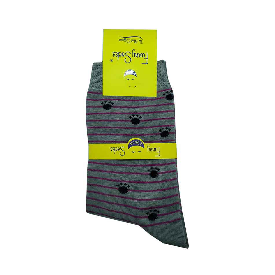 جوراب نخی دخترانه فانی ساکس طرح پنجه رنگ طوسی جوراب نخی دخترانه فانی ساکس طرح پنجه رنگ طوسی