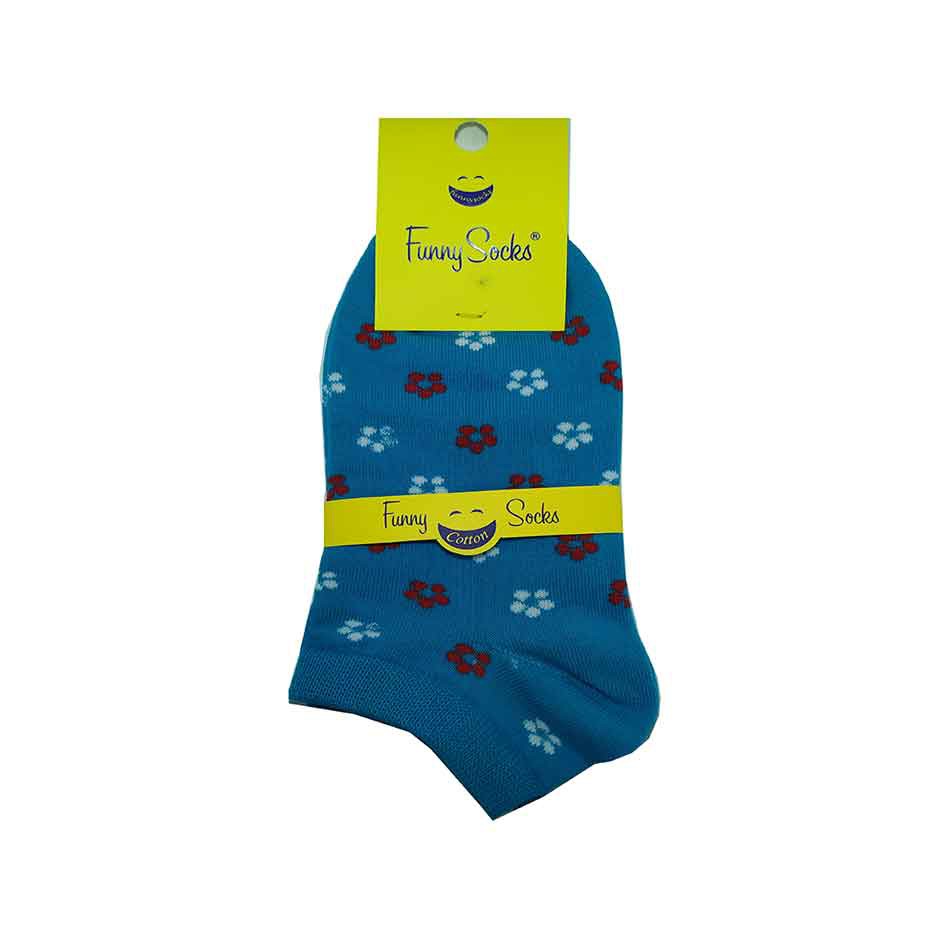 جوراب فانی ساکس آبی طرح گل جوراب فانی ساکس سبز طرح گل
