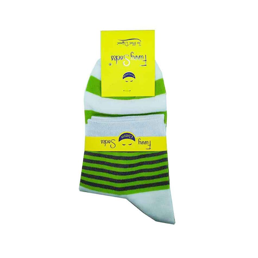 جوراب زنانه ساق کوتاه فانی ساکس راه راه