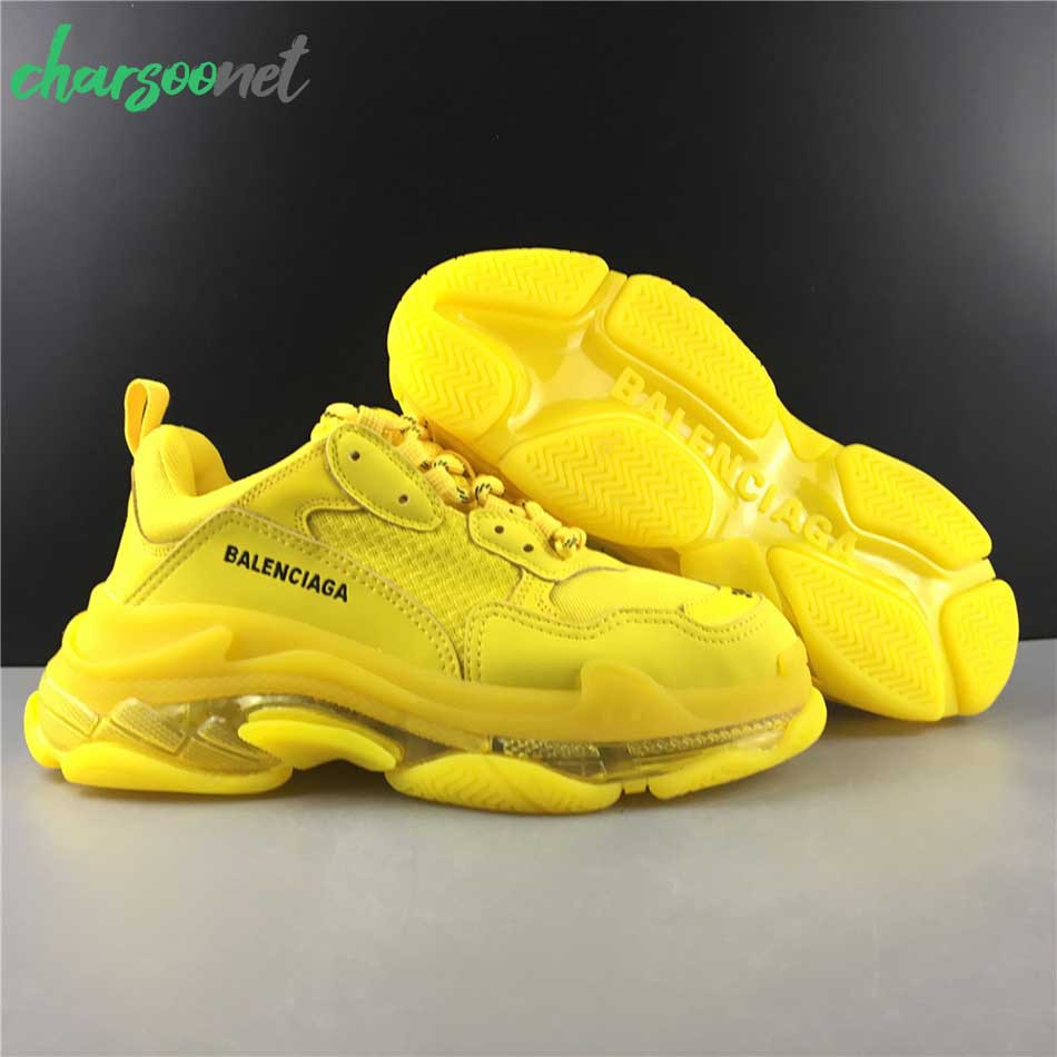 کفش اسنیکر زنانه بالنسیاگا مدل Triple S Yellow کفش اسنیکر زنانه بالنسیاگا مدل Triple S Yellow