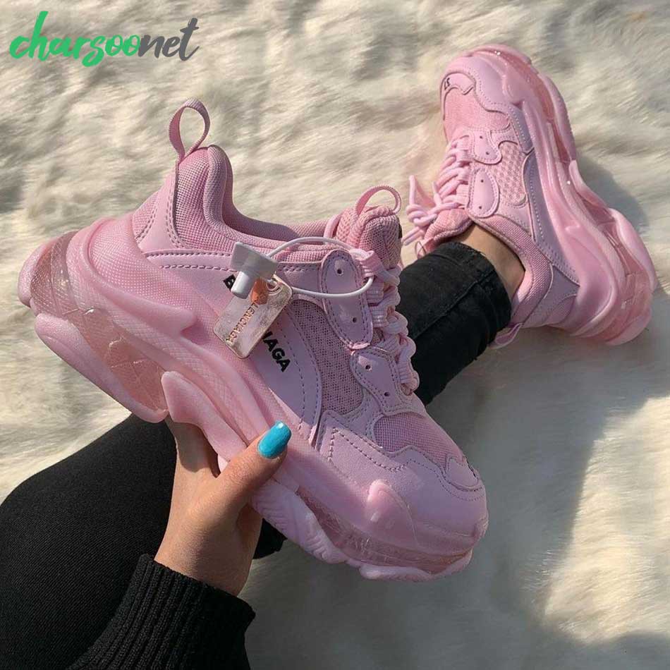 کفش اسنیکرز بالنسیاگا مدل Triple S Pink