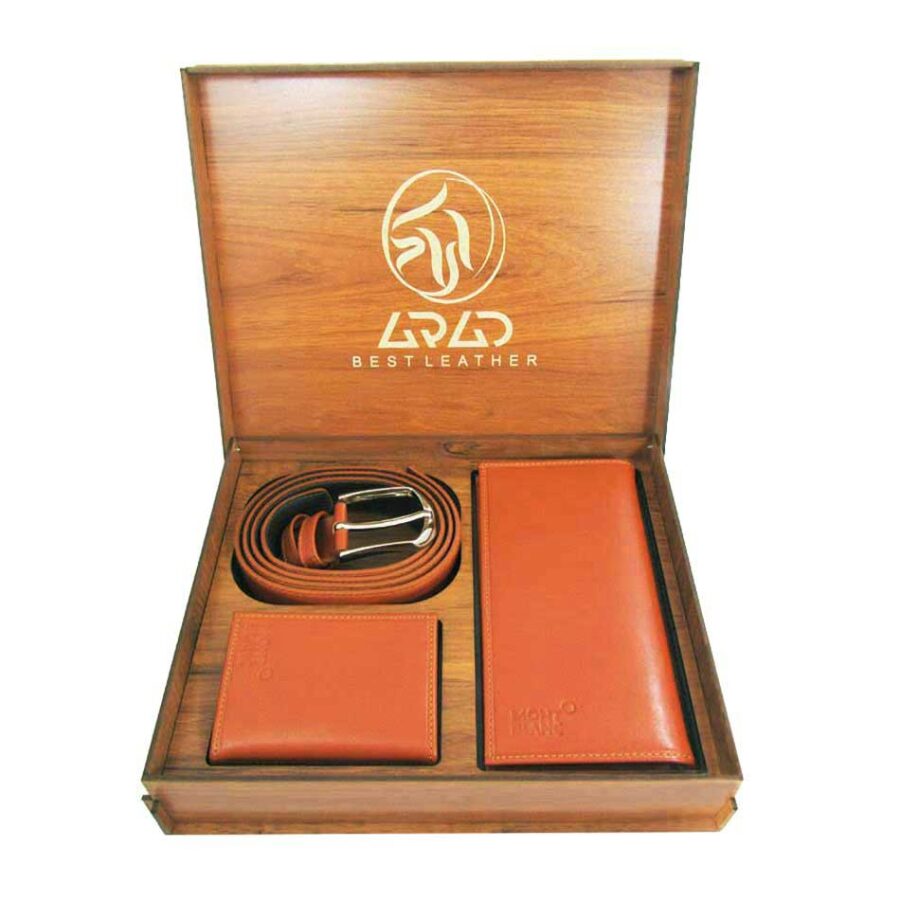 ست کیف و کمربند و جاکارتی 4 تکه مونت بلانک Mont Blanc