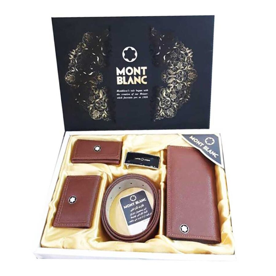 ست چرمی کیف و کمربند مونت بلنک Mont Blanc