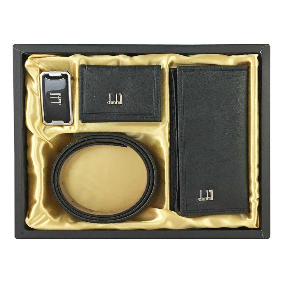 ست 4 تکه کیف و کمربند و جاکارتی دانهیل Dunhill