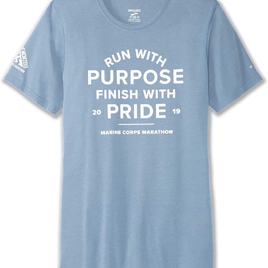 تیشرت ورزشی زنانه بروکس Brooks مدل PURPOSE PRIDE BLUE