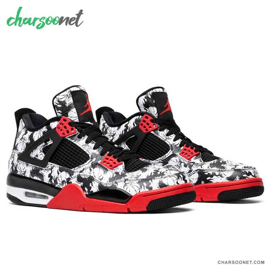 کفش بسکتبال پسرانه جردن Nike Jordan 4 Retro Tatto کفش بسکتبال پسرانه جردن nike jordan 4 tatto