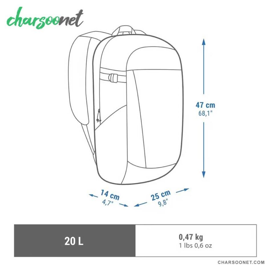 کوله پشتی 20 لیتری کچوا Quechua Hiking Backpack 20 L